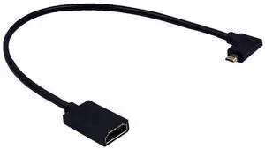 AOMOPROING 1ft Micro HDMI to HDMI 8K Extension Cable, 2.1 Version 48Gpbs Left Angle Micro HDMI Male to Straight HDMI Female Extender UHD 3D Cable for Xbox PS4 PS5 TV Switch, 8K@60HZ