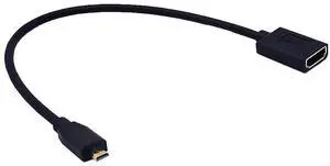 AOMOPROING 1ft Micro HDMI to HDMI 8K Extension Cable, 2.1 Version 48Gpbs Straight Micro HDMI Male to Straight HDMI Female Extender UHD 3D Cable for Xbox PS4 PS5 TV Switch, 8K@60HZ