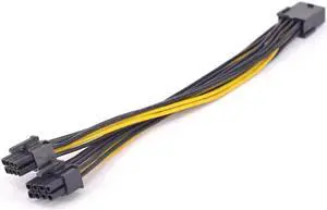 PCIe GPU 8pin to Dual 6+2Pin Power supply Cable PCI express Graphics card 2 ports 6+2pin to 8Pin power Port Multiplier 18AWG