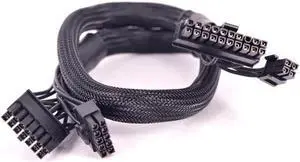 14pin +10pin to 24Pin ATX Power Supply Cable 20+4Pin with Sleevefor Corsair AXi Series AX1500i AX1200i AX860i AX760i Modular