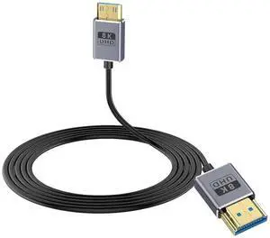 8K Mini HDMI to HDMI Cable, 48Gbps Mini HDMI Male to HDMI Male Cable, Ultra Thin Mini HDMI Cord OD2.5mm, Support 8K@60Hz, 4K@240Hz, Dynamic HDR, eARCg for Laptop,Tablet,HDTV,Projector 4FT/1.2M