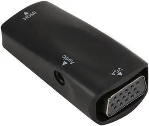 AOMOPROING FHD 1080P HDMI Female to VGA Female Mini Adapter with Audio Cable HDMI to VGA Converter for PC Laptop Computer Display Projector Black