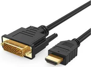 AOMOPROING DVI to HDMI Cable, 5ft 4K HDMI to DVI-D Bi Directional Adapter, HDMI to DVI-D 24+1 , Support 1080P HD for Raspberry Pi, Roku, Xbox One, PS5, Graphics Card, Blue-ray, Switch