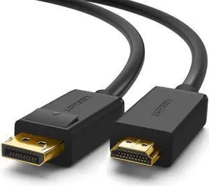 UGREEN 4K UHD DP to HDMI Cable Male to Male Displayport to HDMI Video Cable DisplayPort to HDTV Monitor Cable Support Audio for HP ,HTC VIVE Virtual Reality System and DP Enabled Devices 15FT
