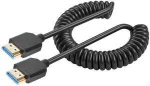 AOMOPROING 8K Coiled HDMI Cable 3FT- 6FT, HDMI 2.1 Cable Coiled 48Gbps, Extreme Thin HDMI Male to Male Cable Supports 8K@60Hz, 4K@120Hz for Monitor, Laptop, PC, TV