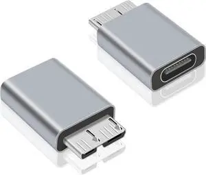 Aomoproing USB C to Micro B Adapter, 2-Pack 5Gbps Type C Cable, USB C 3.1 Hard Drive Cable Support Data and Charging for Type C 3.0 External Portable SSD HDD