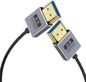 AOMOPROING 1ft 8K@60Hz HDMI Cable, OD 2.5mm Ultra-Thin HDMI 2.1Version UHD Cord, 48Gbps HDMI Straight Male to Straight Male Coaxial Cable for GH5S, PS5, Xbox One, HDTV, Dynamic HDR,eARC