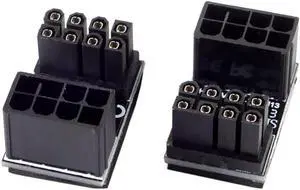 Aomoproing  ATX 8Pin Female to 8pin Male 180 Degree Angled Adapter for Desktops Graphics Card