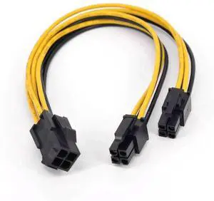 Aomoproing   4Pin CPU Power supply Extension Cord Cable 18 AWG Y Splitter ATX 12V P4 Power Port Female 1 to 2 Female Connector Cable 20cm