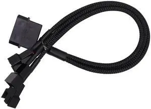 PMW Fan Splitter Cable 4Pin to 3Pin/4Pin PC Case Fan D Type Sleeved Adapter Cable 1 to 3 PMW Fan Splitter Extension Power Cable Power Adapter Cable PC Computer Cooling Fan Wire