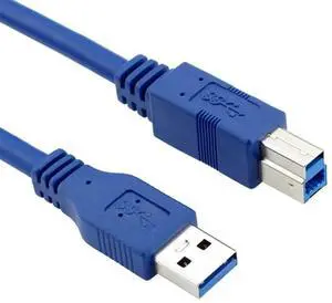 Aomoproing USB 3.0 Cable - Type A-Male to Type B-Male - 6 Feet (1.8 Meters) - Round Blue