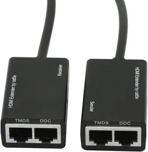 AOMOPROING HDMI Extender,HDMI to RJ45 Network Cable Extender Converter Repeater Over Cat 5e / 6 1080p up to 30m Extender for HDTV HDPC PS4 STB 4K 2K (Double Port-30m)