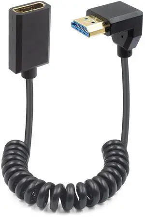 AOMOPROING 8K HDMI Extender Coiled Cable, 4FT/1.2M 90 Degree HDMI Extension with 8K 60Hz Video and 3D HDR for TV, HDTV, Laptop, PC AOMOPROING 8K HDMI Extender Coiled Cable, 4FT/1.2M 90 Degree HDMI Extension with 8K 60Hz Video and 3D HDR for TV, HDTV, Laptop, PC