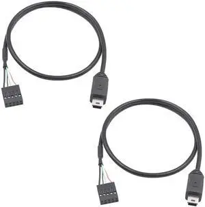 Aomoproing   Mini USB to Motherboard Cable 1.65FT/50CM, Mini USB Male to 9pin Female Cable forcomputer motherboards 2pack