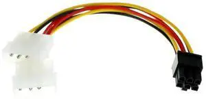Aomoproing  4 Pin Molex To 6 Pin PCI-E ATX PSU Power Adapter Graphics Video Card Converter Cable Line Adapter Power Cables 2pcs