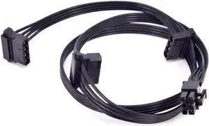 Aomoproing  PCIe 6Pin to 3 Peripheral 4Pin Molex Power Cable GPU 6 Pin to IDE Female for C.ORSAIR HX1200i HX1000i HX850i HX750i Modular PSU