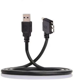 Aomoproing 1.2m 90 Degree Left Angled Micro USB Screw Mount to USB3.0 Data Cable Compatible for Industrial Camera