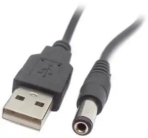 Aomoproing USB 2.0 A Type Male to 5.5 x 2.5mm DC 5V Power Plug Barrel Connector Charge Cable 3ft