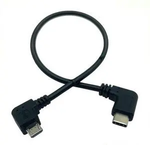 Aomoproing USB Type C to Micro USB Cable, 90 Degree USB-C Male to Micro USB Male Adapter Converter for MacBook Pro, Laptop, Android Devices(Only for Charging) (90 Degree Type C M/Micro M)