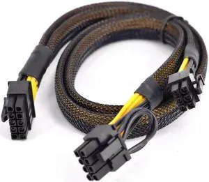Aomoproing  For HP ProLiant DL380 G6 G7 PCI-e Graphics Card Power Supply Cable 10 Pin to Dual 6+2 Pin 8 Pin Sleeve Flat cable