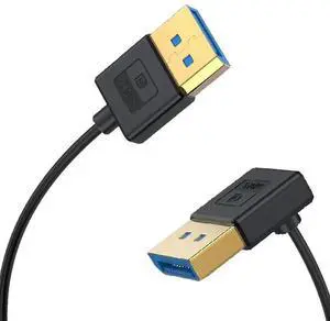 AOMOPROING 1ft DisplayPort UHD Silicone Cable, OD 3.8mm Ultra Thin HDMI DisplayPort 1.4V Cord, Down Angle Male to Straight Male DP 32.4Gbps Ultra High Speed Cable, 8K@60Hz