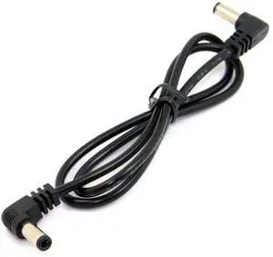 Aomoproing  DC Power 5.5 x 2.1mm/2.5mm Male to 5.5 2.1/2.5mm Male Plug Cable Right Angled 90 Degree 1.97ft for
