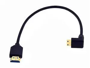 AOMOPROING 1ft Mini HDMI 8K to HDMI Ultra HD Cable, 3D 48Gpbs Down Angle 2.1 Male to Straight 2.1 Male Adapter for Xbox PS4 PS5 TV Switch, Support 8K@60HZ 4K@120Hz