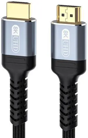 AOMOPROING HDMI 2.1 Cable 6ft, Bidirectional 48Gbps HDMI 2.1 Cord, 8K 60Hz 4K 120Hz 2K 240Hz High Resolution TV Computer Screen Cable for Home Office Gaming Consoles Mirror or Extend Model