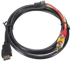 AOMOPROING HDMI to 3 RCA Cable, 1080P 5ft/1.5m Male to 3-RCA Video Audio AV Lead Wire Connector Adapter Transmitter for TV HDTV DVD(for Device can Transfer Signal,or Work with HDMI/AV Adapter)