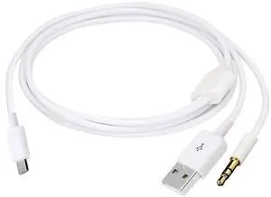 Aomoproing Audio Charging Cable 2 in1 Aux Cord Micro USB Male to USB Male 3.5mm Aux Standard Audio Plug Jack Connection Cable for Bluetooth Speaker with Micro USB Port 3.28Ft