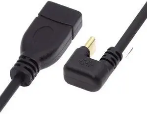 Aomoproing  USB-C USB 3.1 Type-C Male to USB 3.0-A Female 10Gbps OTG Data Power Cable Opposite U Shape Back Angled 20cm