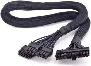 Aomoproing  24Pin ATX Power Supply Cable 18+10Pin to 20+4 Pin Sleeved for Seasonic M12II EVO Series 850 W 750 W 620 W 520 W PSU Modular