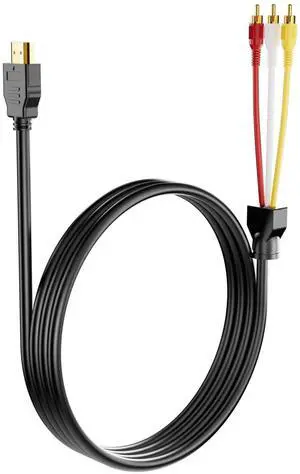 AOMOPROING HDMI to RCA Converter, 1080P 5ft HDMI Male Goldplated to 3-RCA Video Audio AV Cable Connector Adapter Transmitter for TV HDTV DVD(NO Signal Conversion Function)
