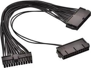 Aomoproing  24 Pin Main Second Dual PSU ATX Power Supply Motherboard Adapter Cable
