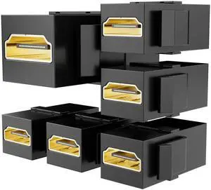AOMOPROING HDMI Keystone, Gold-Plated HDMI Keystone Jack 4K Female to Female Adapter Support All 3D, 4K (6 Pack-Black)