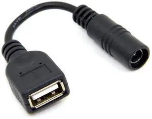Aomoproing 5V USB Female to DC Power Jack 5.5x2.1mm Charge Adpter Cable Compatible for Cell Phone & Tablet & Light