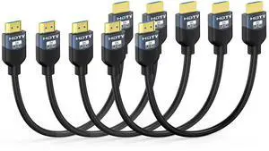 8K Short HDMI 2.1 Cables 1 Foot 5-Pack, High Speed HDMI Gaming Monitor Cable for PS5 TV-8K ARC&eARC HDMI Cord-165/180/240Hz, HDCP2.3, 3D/HDR10 for Soundbar, PS5, PS4, TV, Xbox, Roku, Cinema, Computer