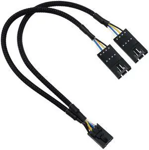 Aomoproing   RGB Splitter for Corsair RGB HUB, Lighting Node Core and iCUE Commander CORE XT, 4 Pin Male to Female Fan Extension Cable for Corsair RGB Fan ML/LL/QL/SP/HD 9-in
