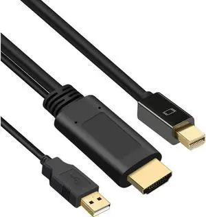 AOMOPROING HDMI to Mini DisplayPort Cable Adapter, HDMI to Mini DP 4K UHD Video Audio Converter Cord Compatible with Switch, PS4/5, Xbox One,360,NS,Mac Mini, PC to Monitor. (6FT)
