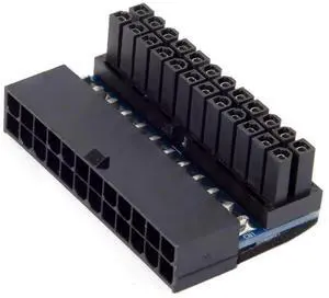 Aomoproing  ATX 24Pin Female to 24pin Male 90 Degree Power Adapter Compatible for Mainboard Motherboard Desktops PC Supply