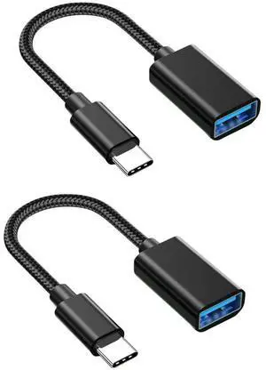 Aomoproing USB C to USB Adapter,2 Pack USB Type C Male to USB 3.0 A Female OTG Cable Converter Compatible with MacBook Pro/Air 2020 2019, Pad Pro 2021, Samsung Galaxy S21 S20 S20+ Ultra Note 10 Black
