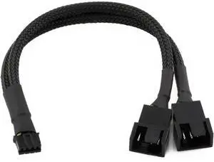 Aomoproing  4-Pin PWM GPU Dual Fan Splitter Sleeved Adapter Cable For Graphics Cards