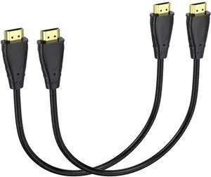AOMOPROING Short HDMI Cable 1 Foot, 2-Pack 4K UHD HDMI Cables Male to Male Adapter for ARC & CL3 Rated | for Laptop, Soundbar, Monitor, PS5, PS4, Xbox One, Fire TV, etc