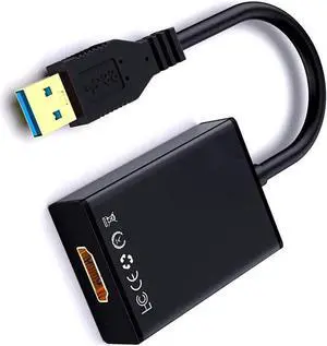AOMOPROING USB to HDMI Adapter USB 3.0/2.0 to HDMI 1080P HD Video Cable Converter with Audio Compatible with Windows XP 7/8/8.1/10 for PC Laptop Projector HDTV