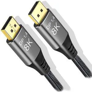 AOMOPROING 8K DisplayPort to Displayport Cable 1.4 23ft / 7m, Ultra HD 4K 144Hz, 8K 60Hz, HBR3(7680x4320 Resolution) DP to DP, High Speed 32.4Gbps, Braided Long DisplayPort 1.4 Cable 23ft