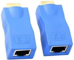 AOMOPROING HDMI Extender, HDMI to RJ45 Network Cable Extender Converter Repeater Over Cat 5e/6 1080p up to 30m for HDTV, PS4, STB - Request Pure Copper Cat 5e/6 Wire - Not Support HDCP