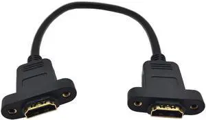 AOMOPROING Panel Mount HDMI 2.0 Female to Female Extension Cable High Speed Support 4K Resolution for Blu Ray Player, 3D TV, Roku, Xbox360,Black (1FT/0.3M)