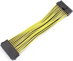 Aomoproing  20cm 24Pin Power Supply Cable 20+4Pin Motherboard Adapter Extension Cables Cord Extended Line 18AWG for BTC RIG Miner Mining