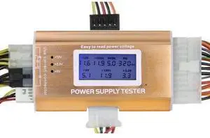 Aomoproing  20+4 Pin LCD Computer Power Supply Tester for SATA IDE HDD ATX ITX BYI Connectors-Golden