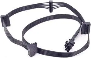 Aomoproing  6Pin Male 1 to 4 SATA 15Pin PCIe Power Supply Cable GPU Minning Cable for C.ORSAIR RMX RMi SF CS CX HXi TX Serial PSU RM650X RM750X/850X/650i/750i SF450/600/750 CS450M/550M/650M/750M